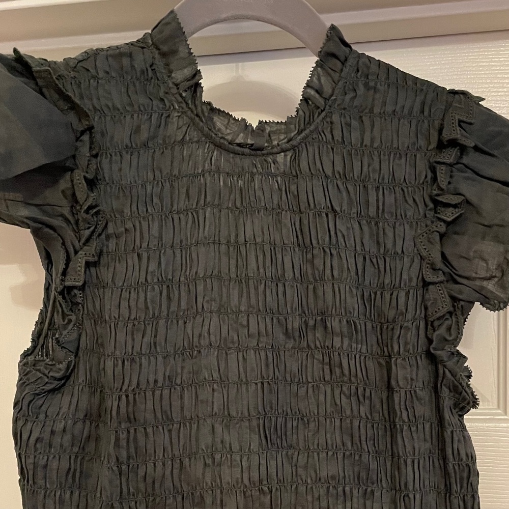 Sea New York olive green smocked dress Small 6